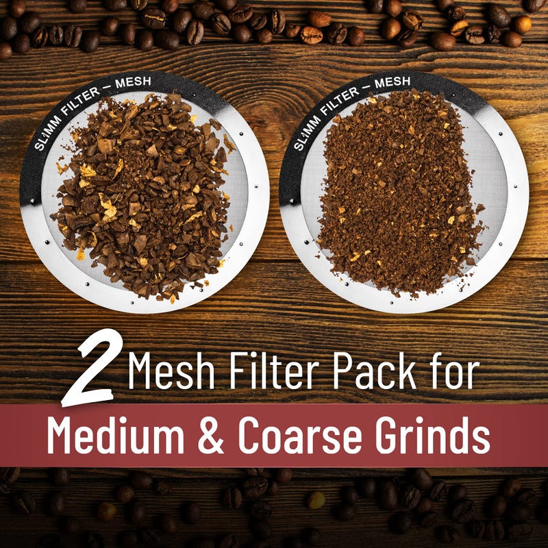 Slimm Filter Reusable Filter Set by Slimm Filter - 2 Piece  Stainless Steel Metal - 2x Mesh Metal Filters For AeroPress Coffee & Espresso Maker  with Complimentary Recipe Book - Brew Barista-Grade Coffee At Home - Image 4